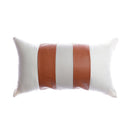 Leather Stripes Lumbar Pillow