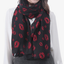 Lipstick Lover Kiss Print Scarf in Blue or Red