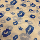 Lipstick Lover Kiss Print Scarf in Blue or Red
