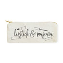 Lipstick & Mascara Cotton Canvas Pencil Case and Travel Pouch
