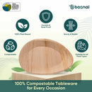Bosnal - Palm Leaf Biodegradable Plates, 10 inch, Oval