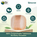 Bosnal - Palm Leaf Biodegradable Plates, 4 inch, Square