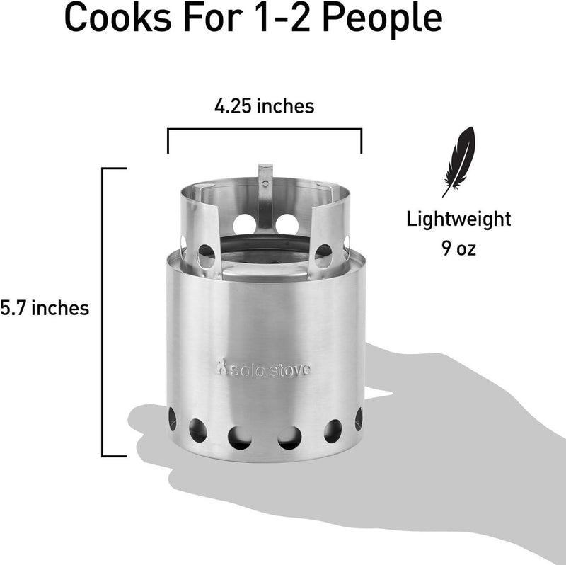 Solo Stove Lite/Titan/Campfire Camping Stove Portable Stove for Backpacking Outdoor Cooking Great Stainless Steel Camping Backpacking Stove Compact Wood Stove Design-No Batteries or Liquid Fuel Canisters Needed