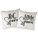 Big Spoon and Little Spoon Cotton Canvas Pillow Covers, 2-Pack