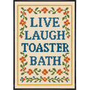 Live Laugh Toaster Bath Needlepoint Poster Print