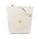 Live Life in Warm Yellows Cotton Canvas Tote Bag