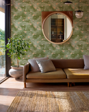 Palm Petal Wallpaper, olive green