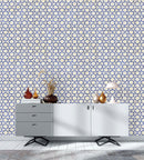 Contemporary Dark Blue Pattern Wallpaper
