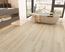 SPC Vinyl Rigid Core 9" Width 60" RL, 8mm Thick, 2mm IXPE Lokai White Paragon Floors - Mazzia Collection Product shoot washroom view 1