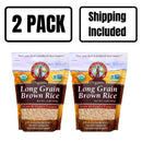 Organic Long Grain Brown Rice | 2 lb | Pack of 2 | Non-GMO | Shipping Included | Grain Place Foods