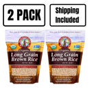 Organic Long Grain Brown Rice | 5 lb | Pack of 2 | Non-GMO | Shipping Included | Grain Place Foods