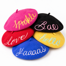 Sparkle Embroidered Beret in Pink