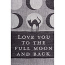 Love You To The Full Moon And Back Kitchen Towel | Gothic Black Cat Mystical Moon Phases | 20" x 28"