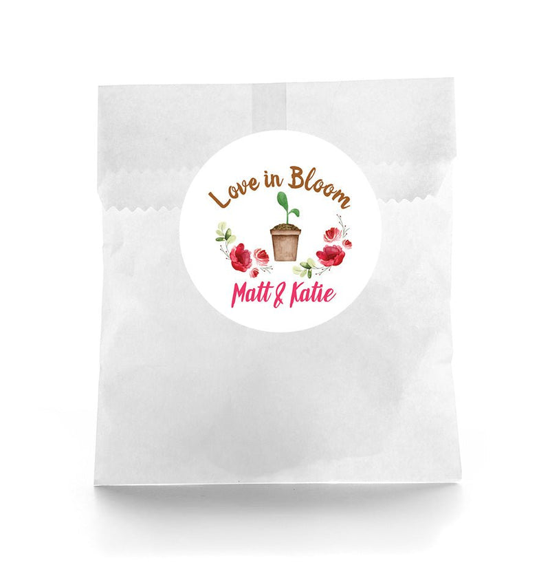 Love in Bloom Wedding Favor Labels