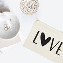 Love Cotton Canvas Cosmetic Bag