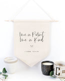 Love is Patient Love is Kind 1 Corinthians 13:4-8 Cotton Canvas Scripture, Hanging Wall Banner