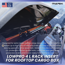 TRAPSKI LowPro 4 L Ski and Snowboard Rack Insert for Rooftop Cargo Box | High Quality Marine Grade HDPE Plastic | Premium Strap Included | 3 Year Warranty | Made in the USA | Veteran Owned Business