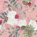 Elegant Modern Pink Wallpaper with Exotic Flowers