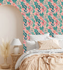 Elegant Pink Wallpaper with Flowers Vogue