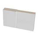 Sete 6222 White Silk Barn Door with 2 Lites Frosted Glass and Black Rail