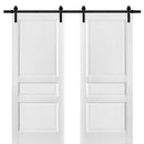Lucia 31 White Silk Double Barn Door | Black Rail