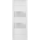 Lucia 4010 White Silk Barn Door Slab with 2 Lites Frosted Glass