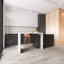 SPC Vinyl Rigid Core 7" Width 60" RL, 6mm Thick, 1.5mm IXPE Lucid Silver Amare Floors - Mazzia Collection Product shoot Kitchen view