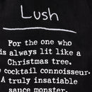 Lush - The One Who's Lit Like a Christmas Tree Funny Black Cotton Dish Cloth Towel | 28" x 28"