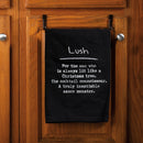 Lush - The One Who's Lit Like a Christmas Tree Funny Black Cotton Dish Cloth Towel | 28" x 28"
