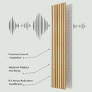 Luxury Oak | Grey Felt | Acoustic Solid Wood Wall Panels ( 2 Panels Per Box）