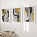 Golden Abstract Shapes Modern Wall Decor Poster