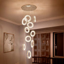 10 Lights - Hanging LED Crystal Lamp for Staircase, Lobby