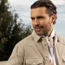 Verona - Silk Neckerchief - White & Sand