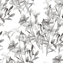 White Wallpaper with Floral Design