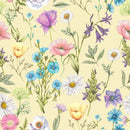 Elegant Yellow Wallpaper with Wildflowers