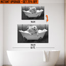 Upgrade Your 16x24 Inches 'Girly Pig In Bathtub' Canvas To 36x24 Inches