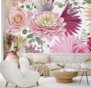 Pink Roses and Asters Wallpaper