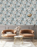 Voguish Pastel Colors Floral Wallpaper Tasteful