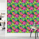 Modish Brightly Pink Flowers Wallpaper Smart