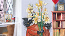 There Were Cats. Cats and Flowers Are Needed for Beauty! Counted Cross Stitch Kit by RTO M917