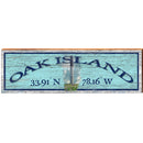 Oak Island, North Carolina Lighthouse Wooden Sign | Wall Art Print on Real Wood | Coastal Blue Latitude Longitude Home Decor