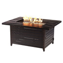 Aluminum 48-in Rectangular Propane Fire Table, Beads, Covers and Lid