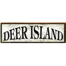 Deer Island Black & White Wood Sign