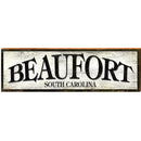 Beaufort South Carolina Black & White Sign   | Wall Art Print on Real Wood