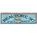 Beaufort, SC Shrimp Blue Latitude Longitude   | Wall Art Print on Real Wood