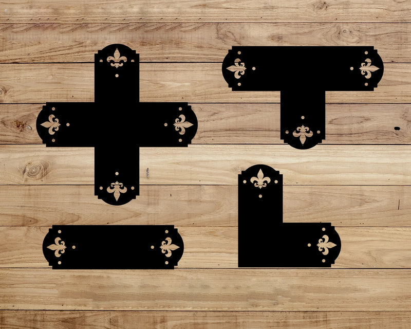 Crowned Fleur De Lis 6x6 Brackets