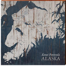 Kenai Peninsula, Alaska Map | Wall Art Print on Real Wood