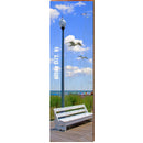 Ocean City Light Post Bench MAR15 | Wall Art Print on Real Wood