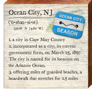 Ocean City, New Jersey Definition  | Wall Art Print on Real Wood