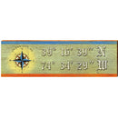 Ocean City Colorful Compass Colorful Latitude Longitude MAR15 | Wall Art Print on Real Wood